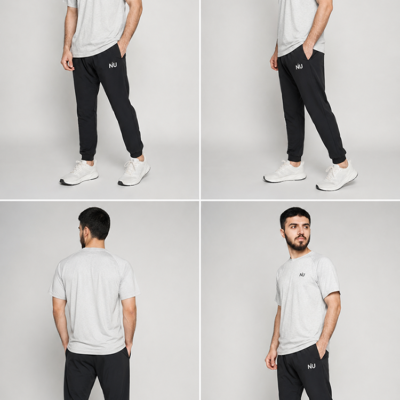 2-Piece Light Grey & Black Outfit – Small - Image 4